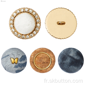 boutons de tige couverts en tissu de couture usine